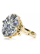 Or jaune 14 carats Zircon Anneau Style vintage vrc369y